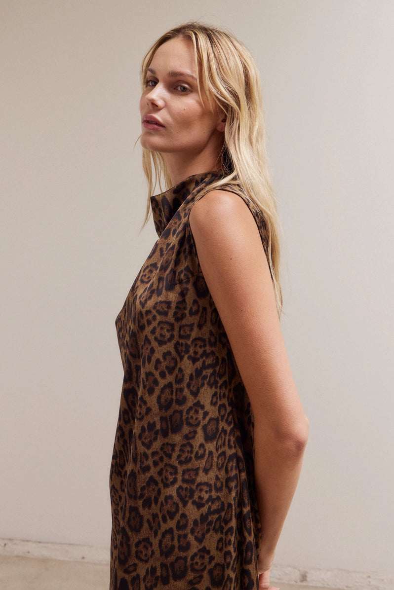 Leopard Mock Neck Dress