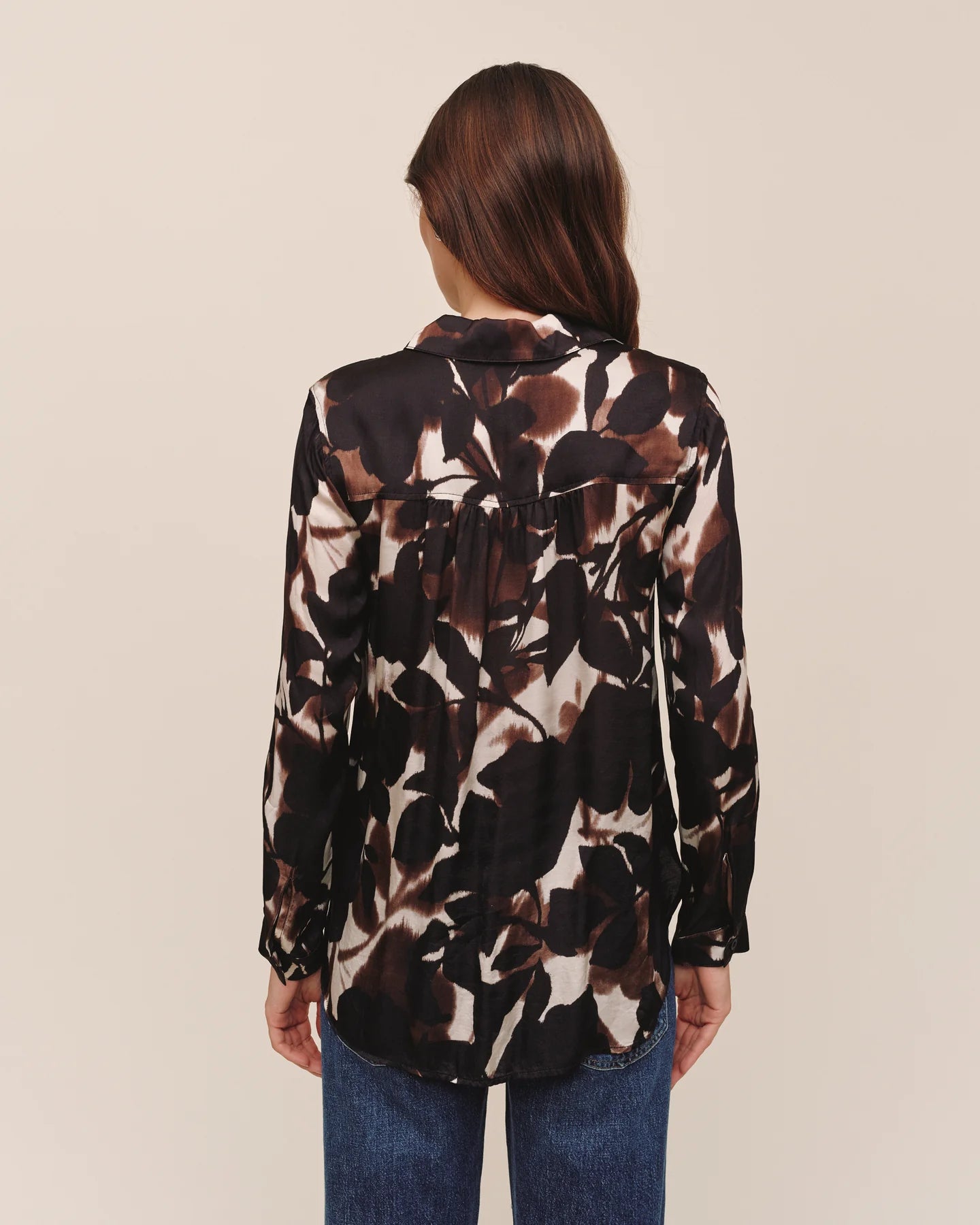 Long Sleeve Round Hem Button Down