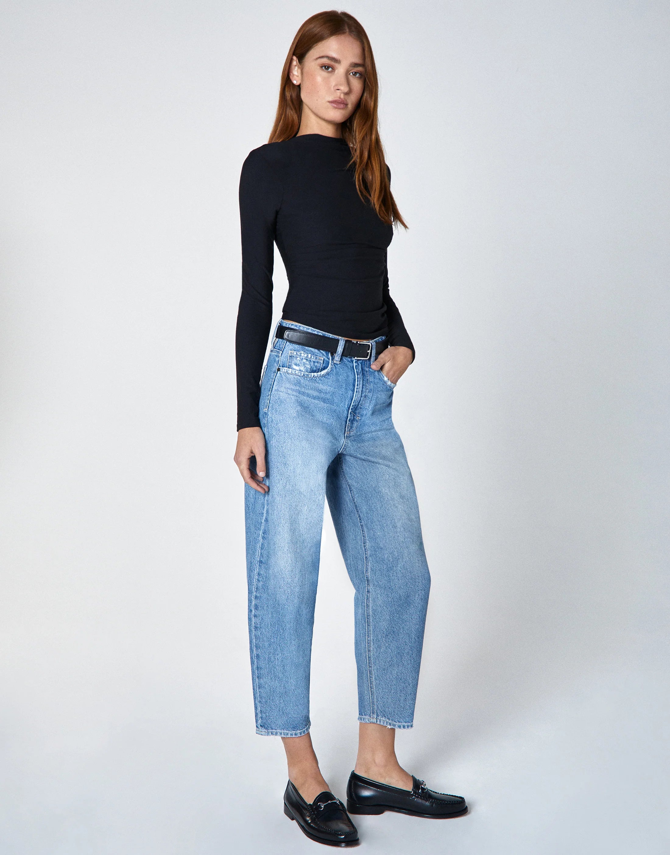 TAYLOR High-Rise Tapered Barrel Leg in Whirl