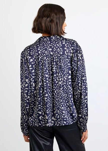 Shirred Shoulder Button Down