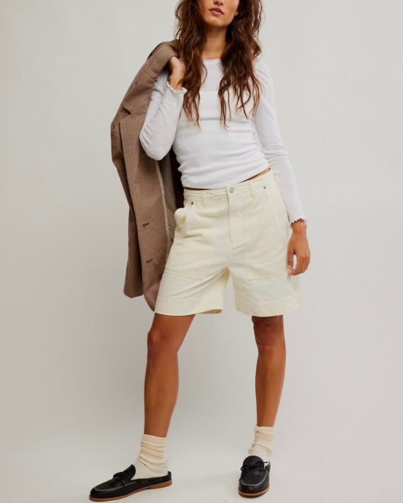 (取寄) フリーピープル レディース ミロ カーペンター ショーツ Free People women Milo Carpenter Shorts Clean Ivory Milo Carpenter Shorts