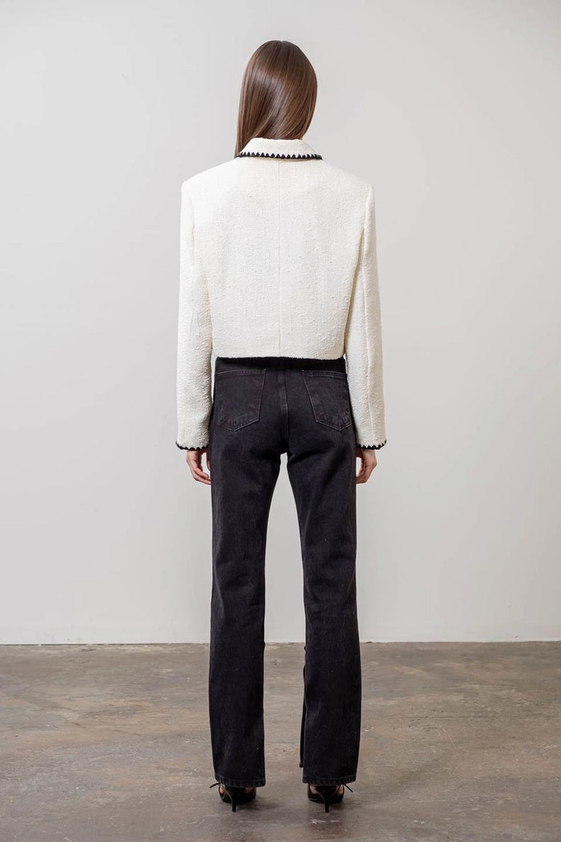 Contrast Trim Blazer