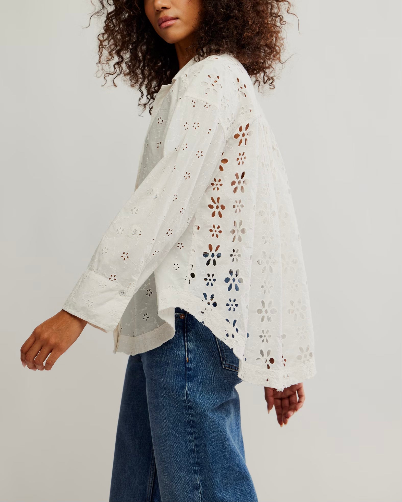 Mae Washed Eyelet Shirt