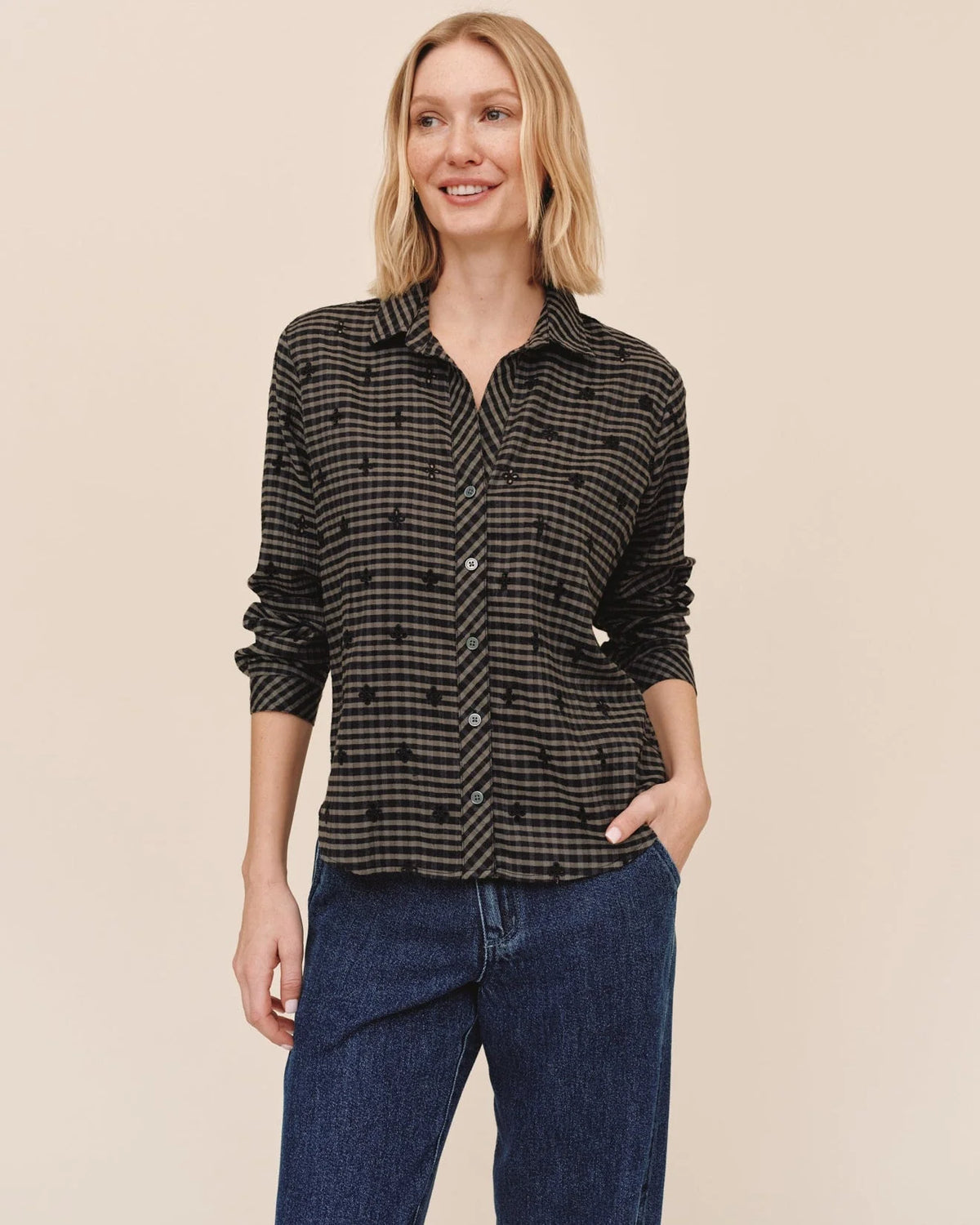 Long Sleeve Clean Button Down Shirt