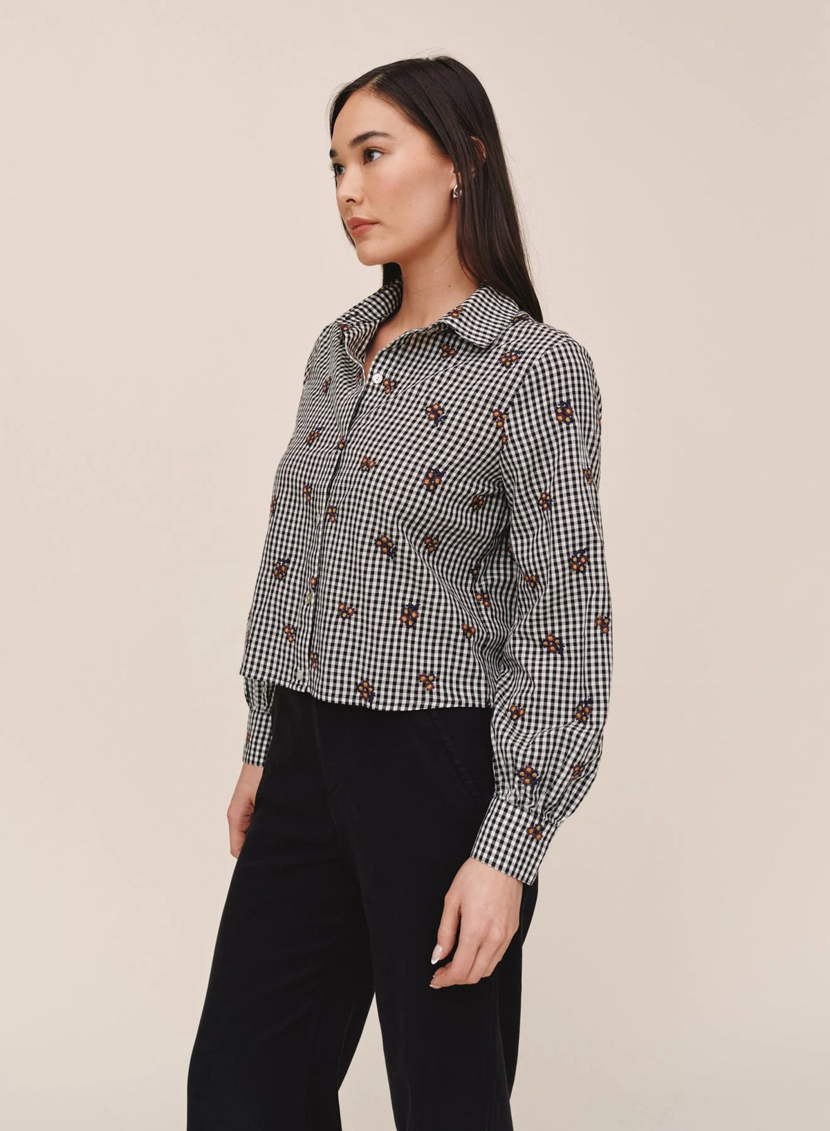 Long Sleeve Crop Button Down
