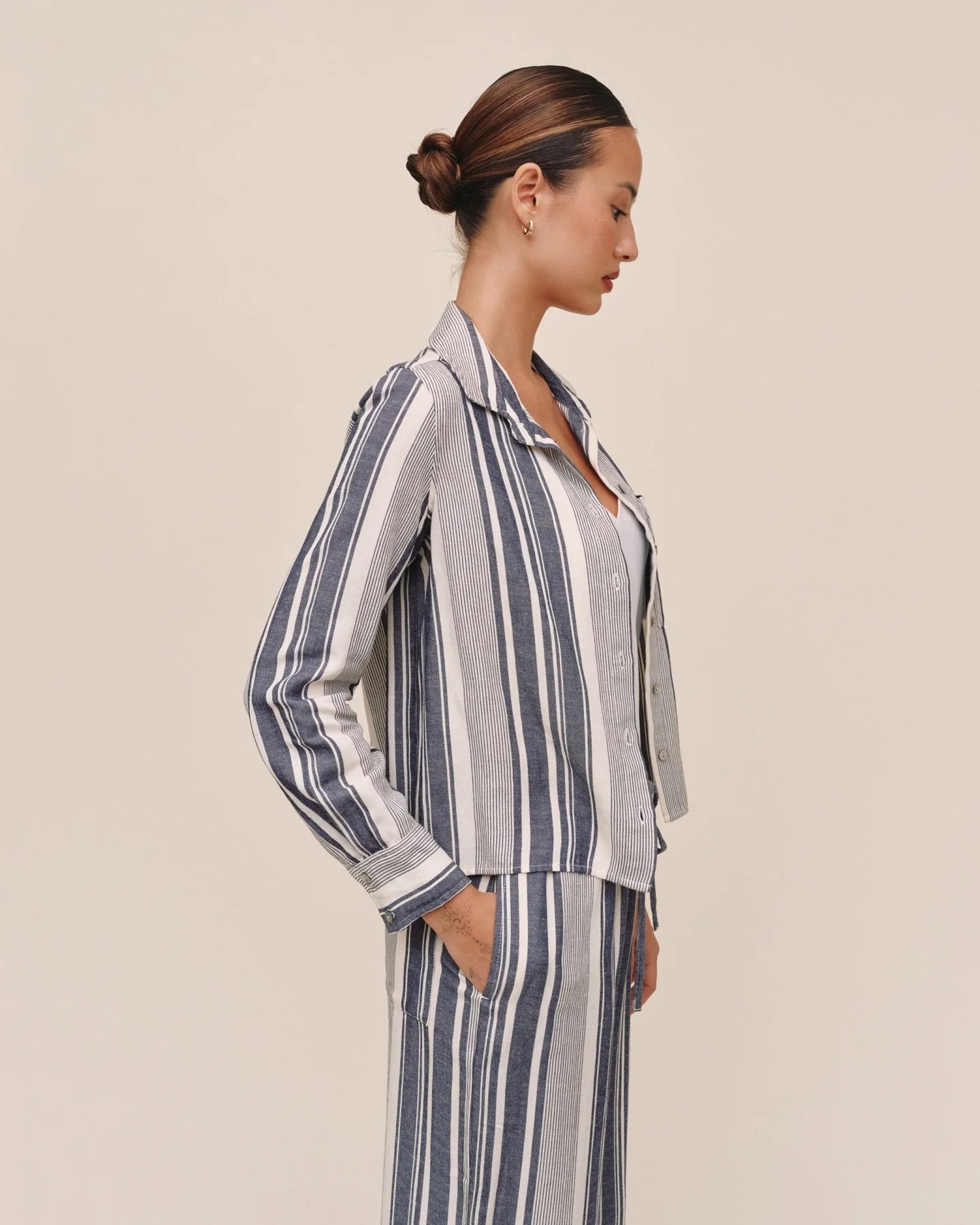 Long Sleeve Crop Pocket Shirt
