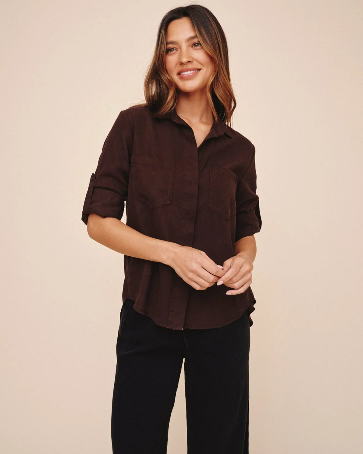 Split Back Button Down