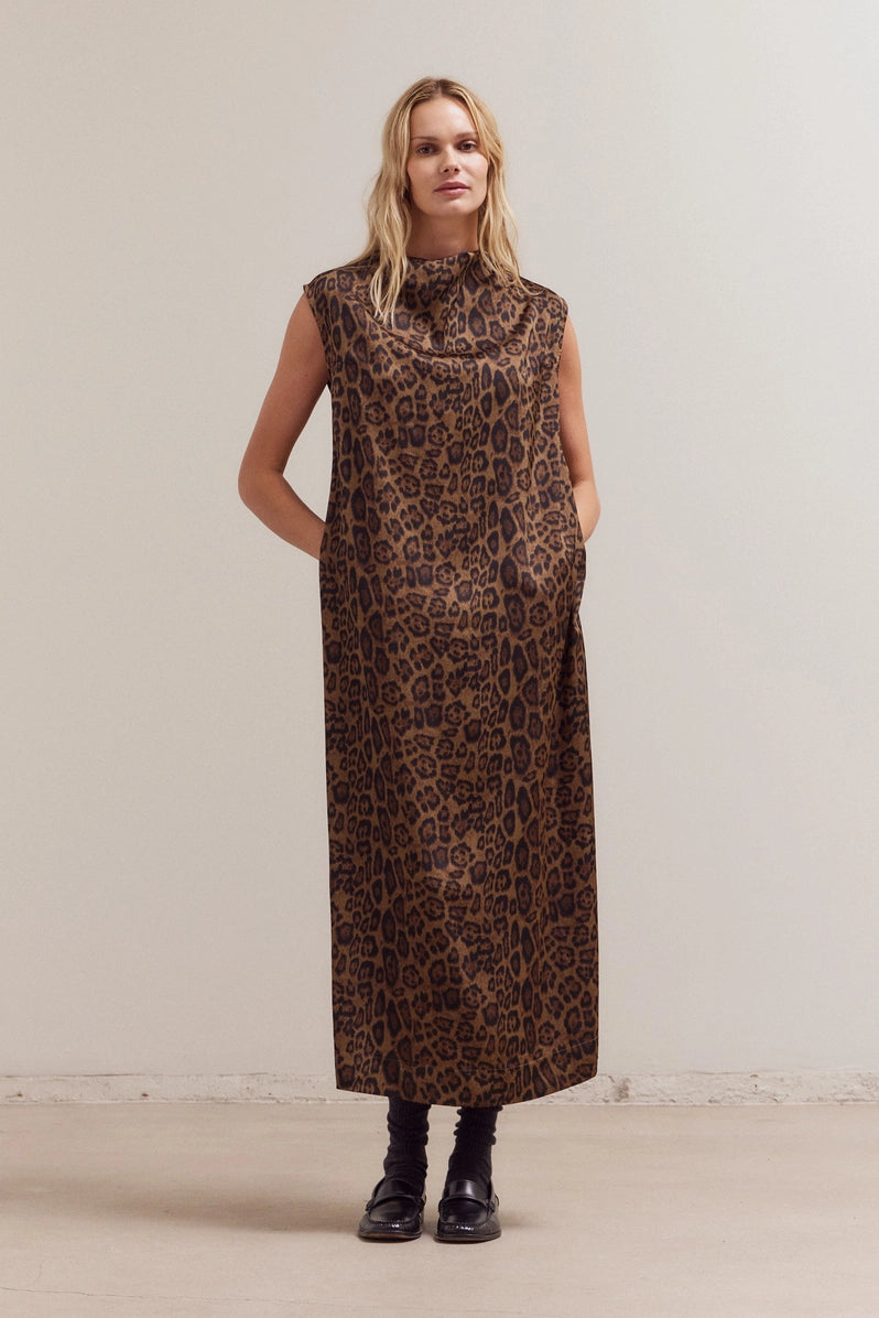 Leopard Mock Neck Dress