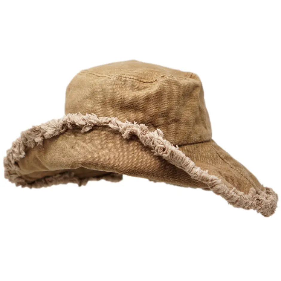 Cotton Raw Edge Bucket Hat