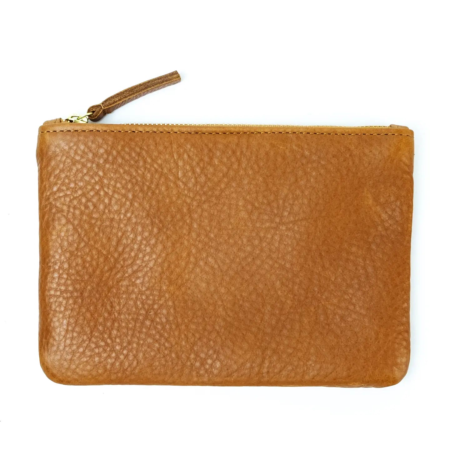 Zipper Pouch Cognac Leather