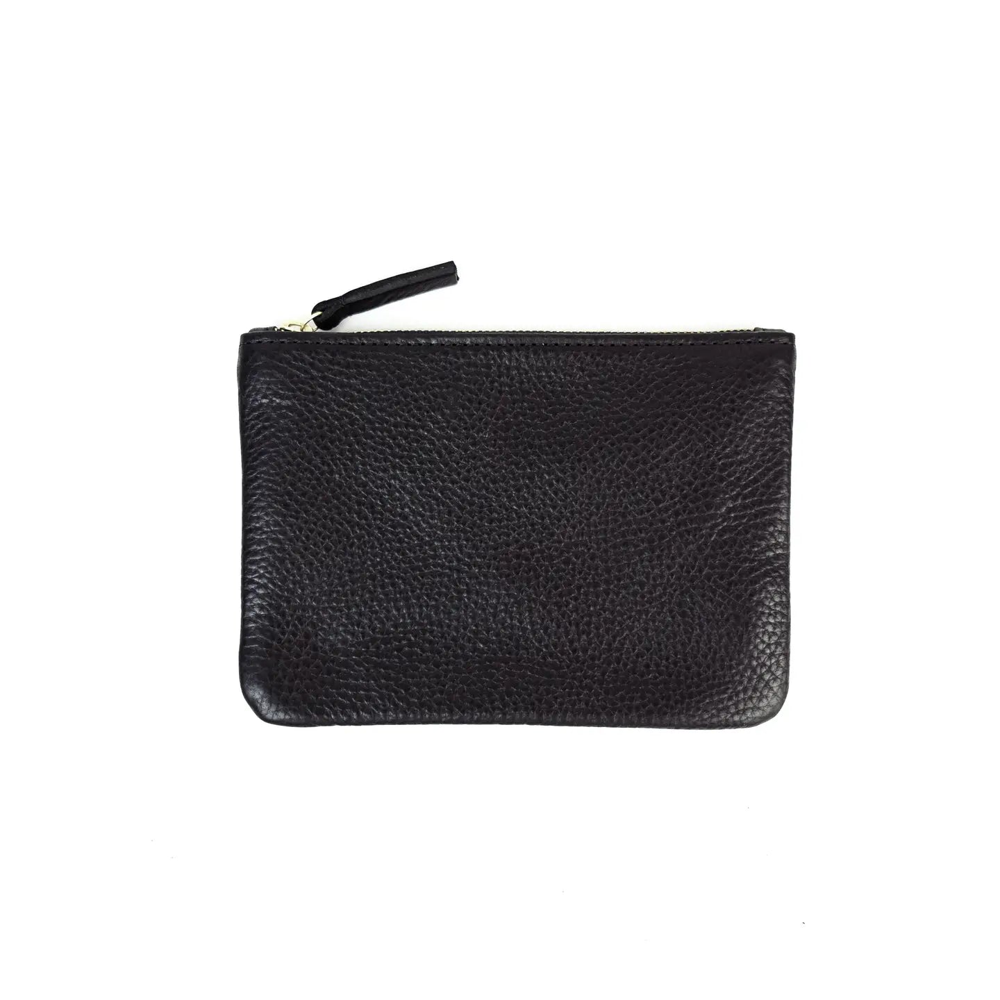 Zipper Pouch Black Leather