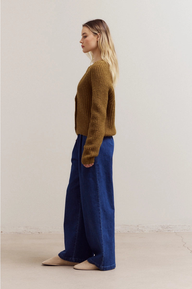 Opened Neck Button Cardigan