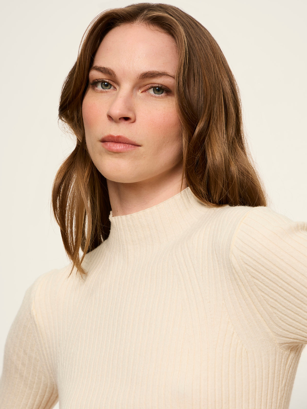 High Neck Ribbed Top