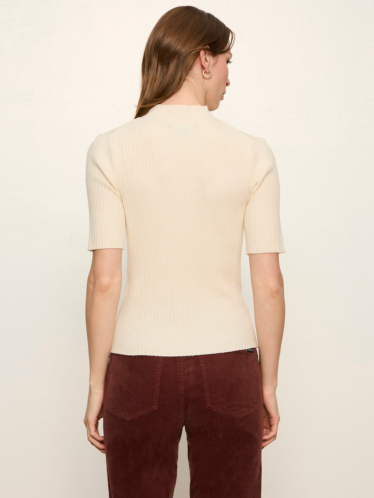 High Neck Ribbed Top