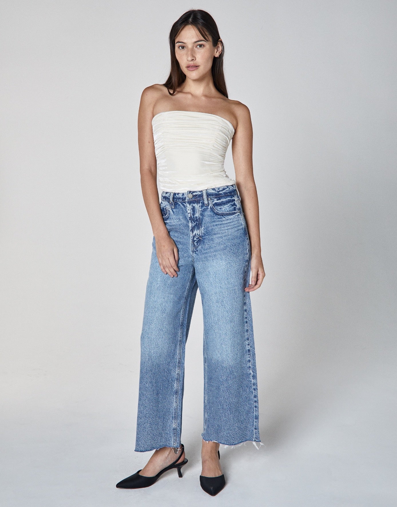 Noemi High-Rise Wide Leg Crop in Imprint