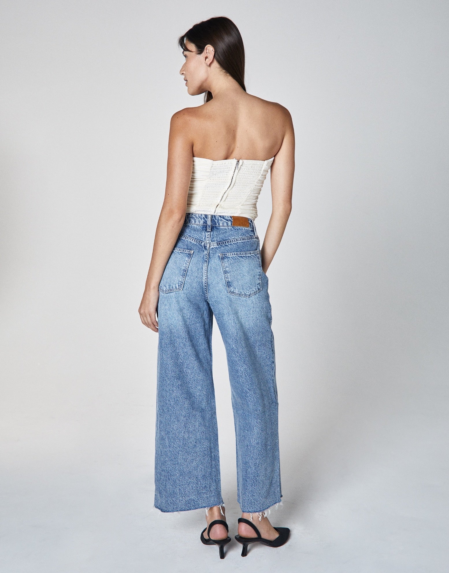 Noemi High-Rise Wide Leg Crop in Imprint