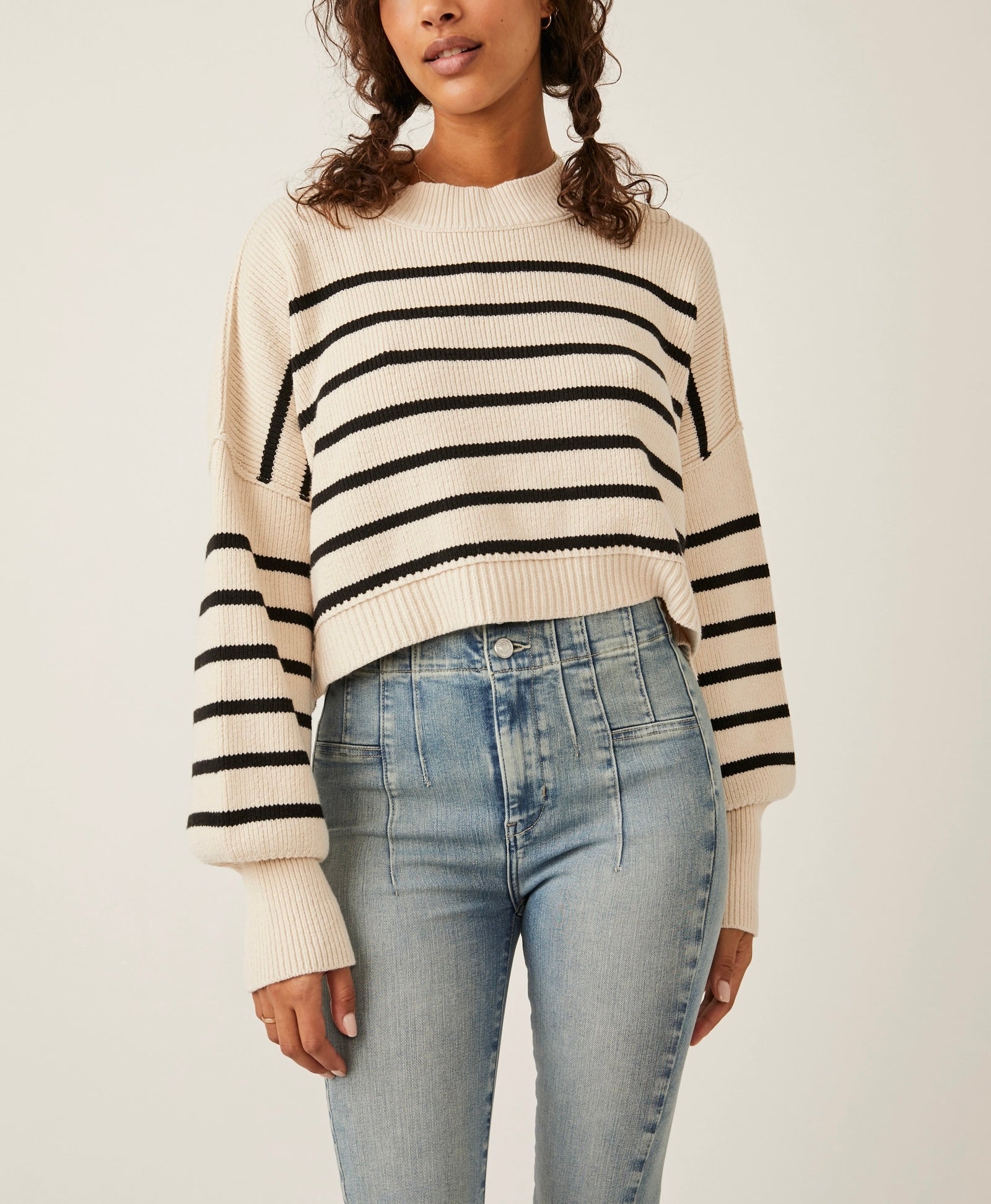 Easy Street Stripe Crop Pullover