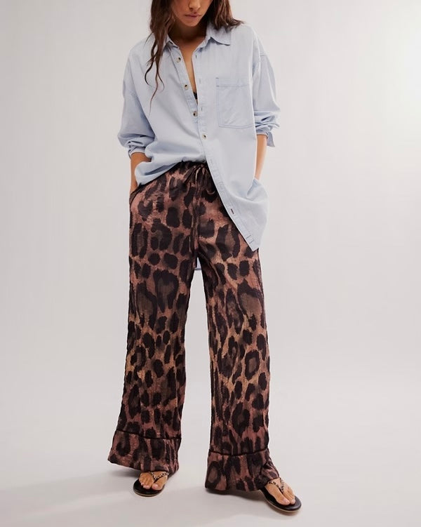 All Out Satin Leopard Pant