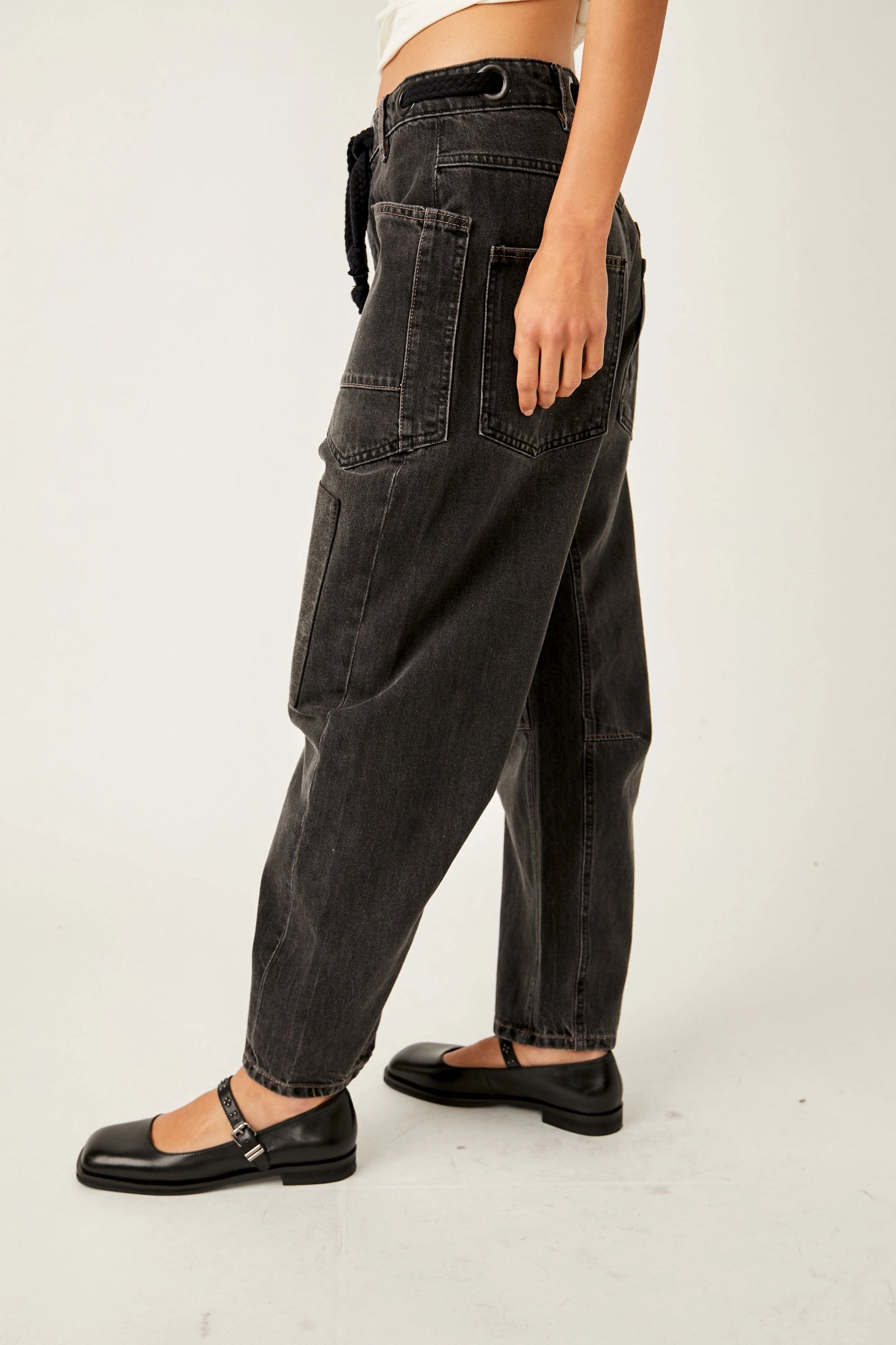 Moxie Pull-On Barrel Jeans