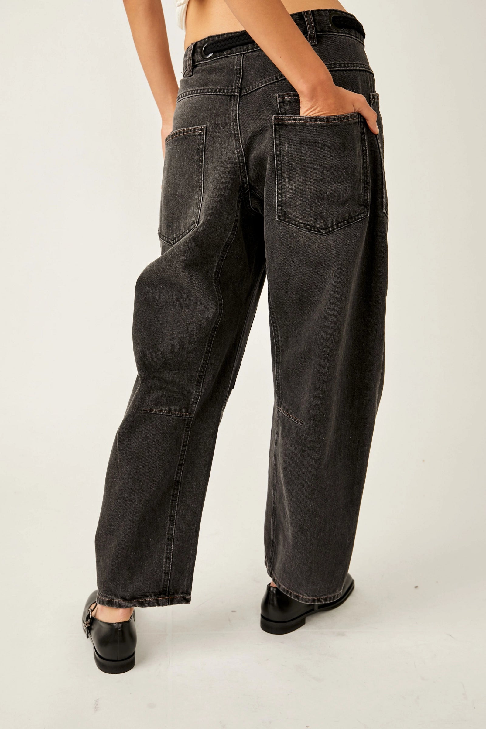 Moxie Pull-On Barrel Jeans