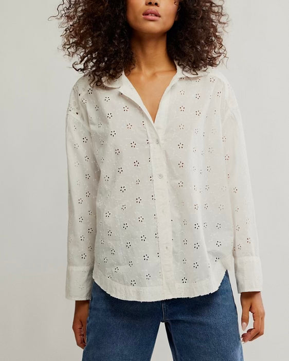 Mae Washed Eyelet Shirt