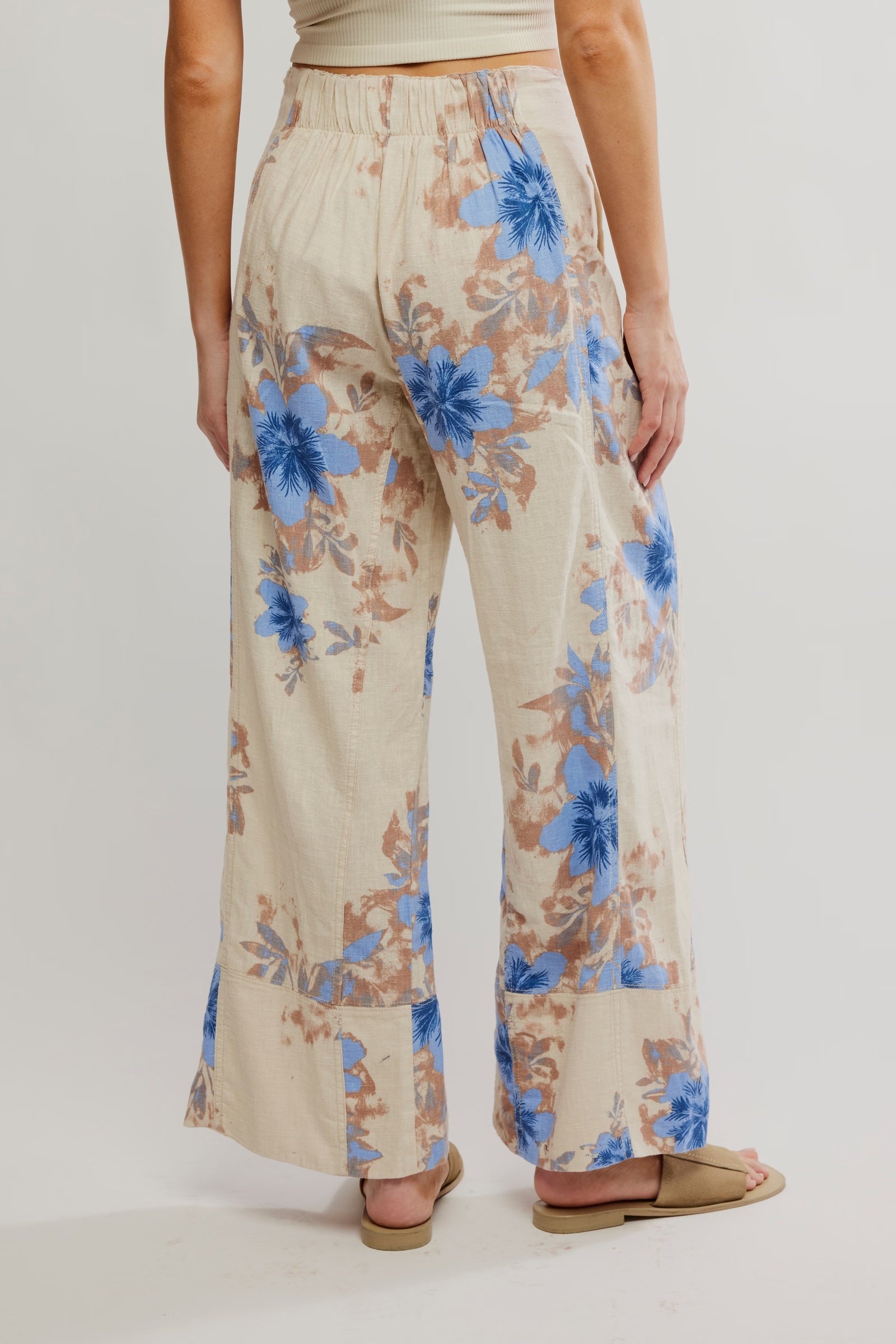 Days End Printed Linen Pull-On Pant