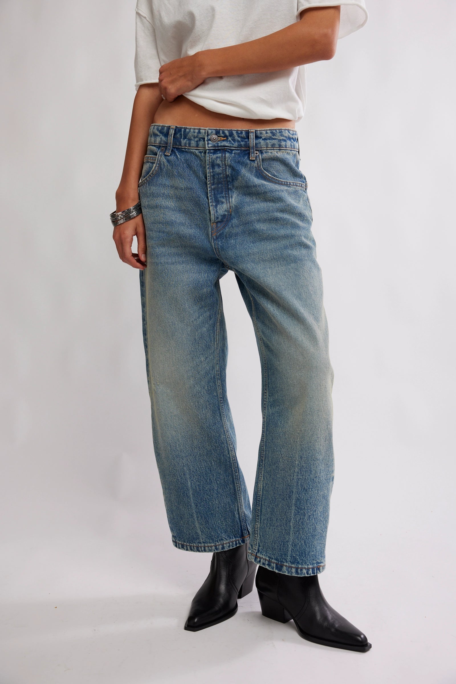 Deep Trance Dropped Boyfriend Jeans