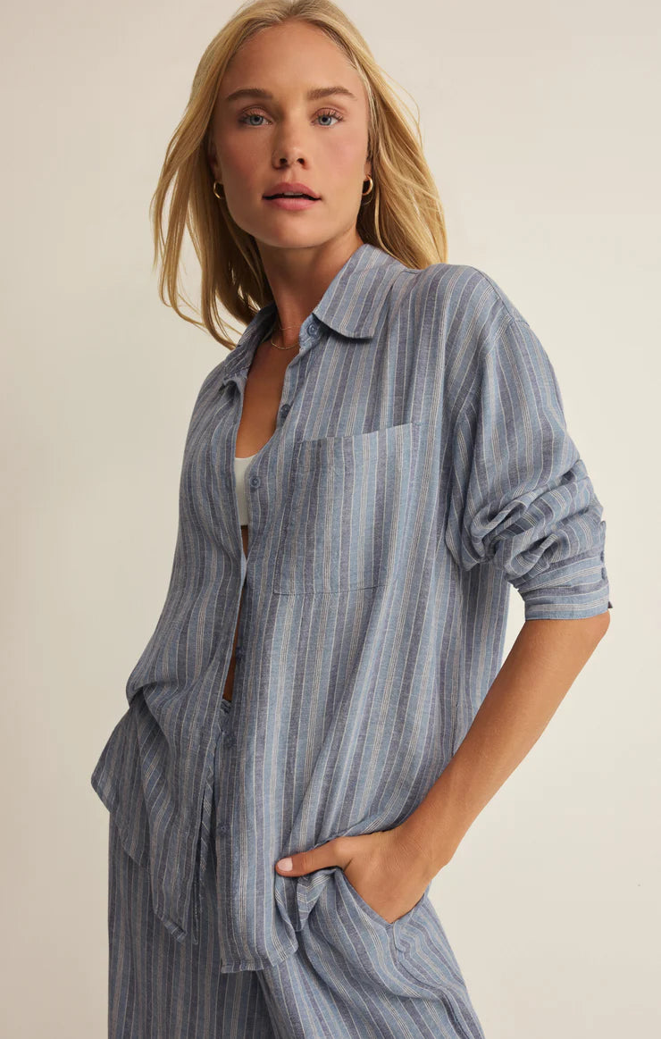 Signature Striped Linen Top