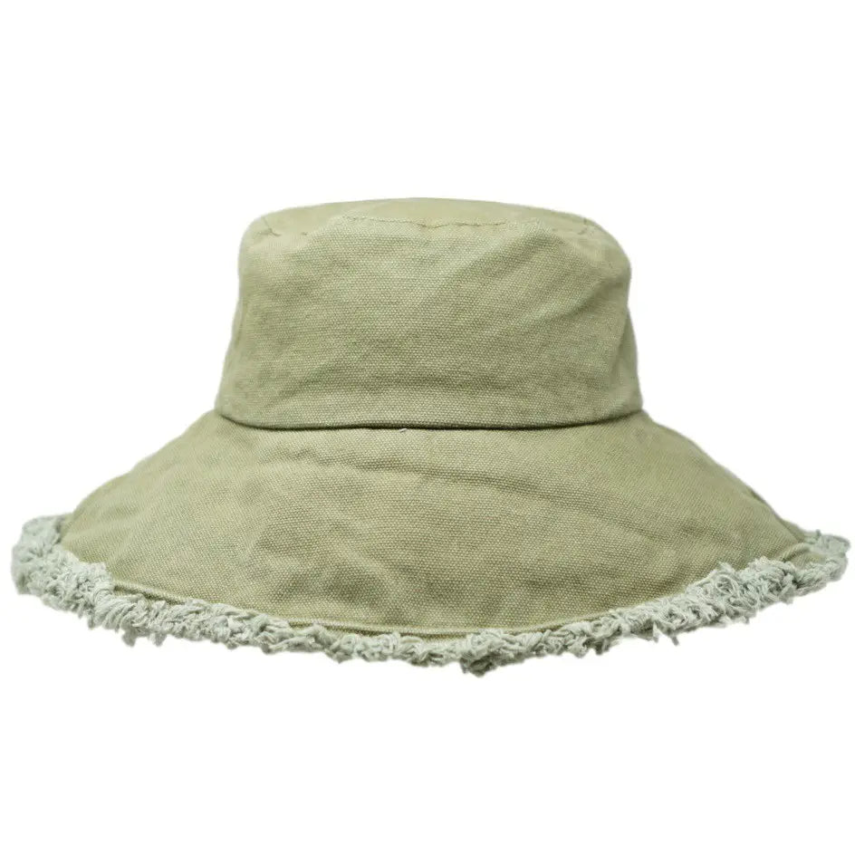 Cotton Raw Edge Bucket Hat