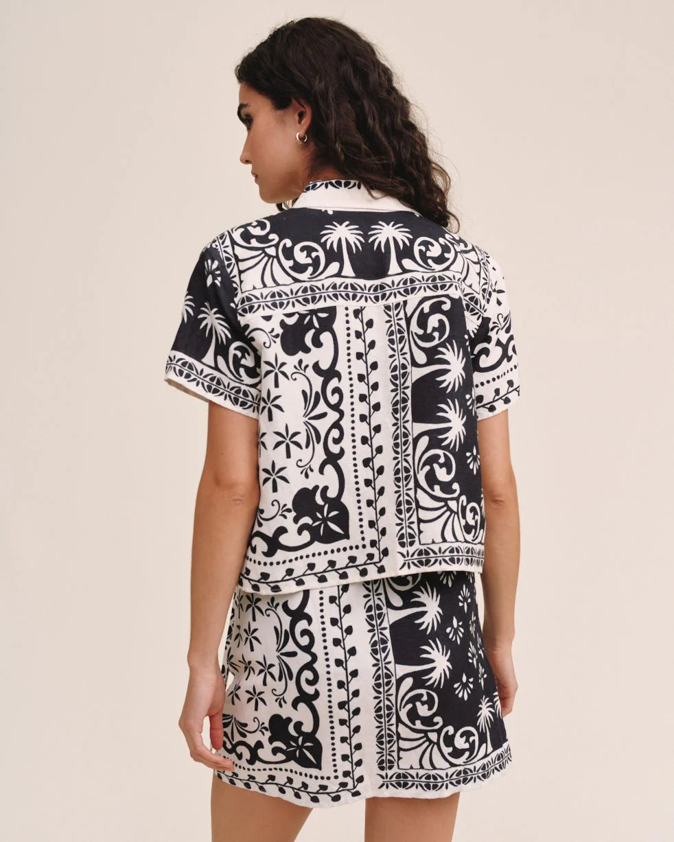 Bandana Short Sleeve Camp Shirt