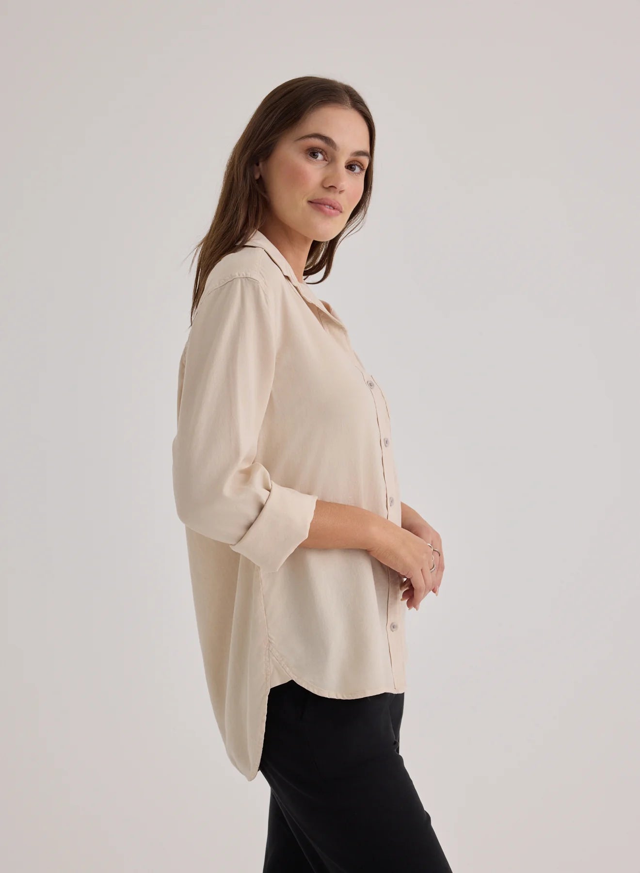 Split Back Button Down