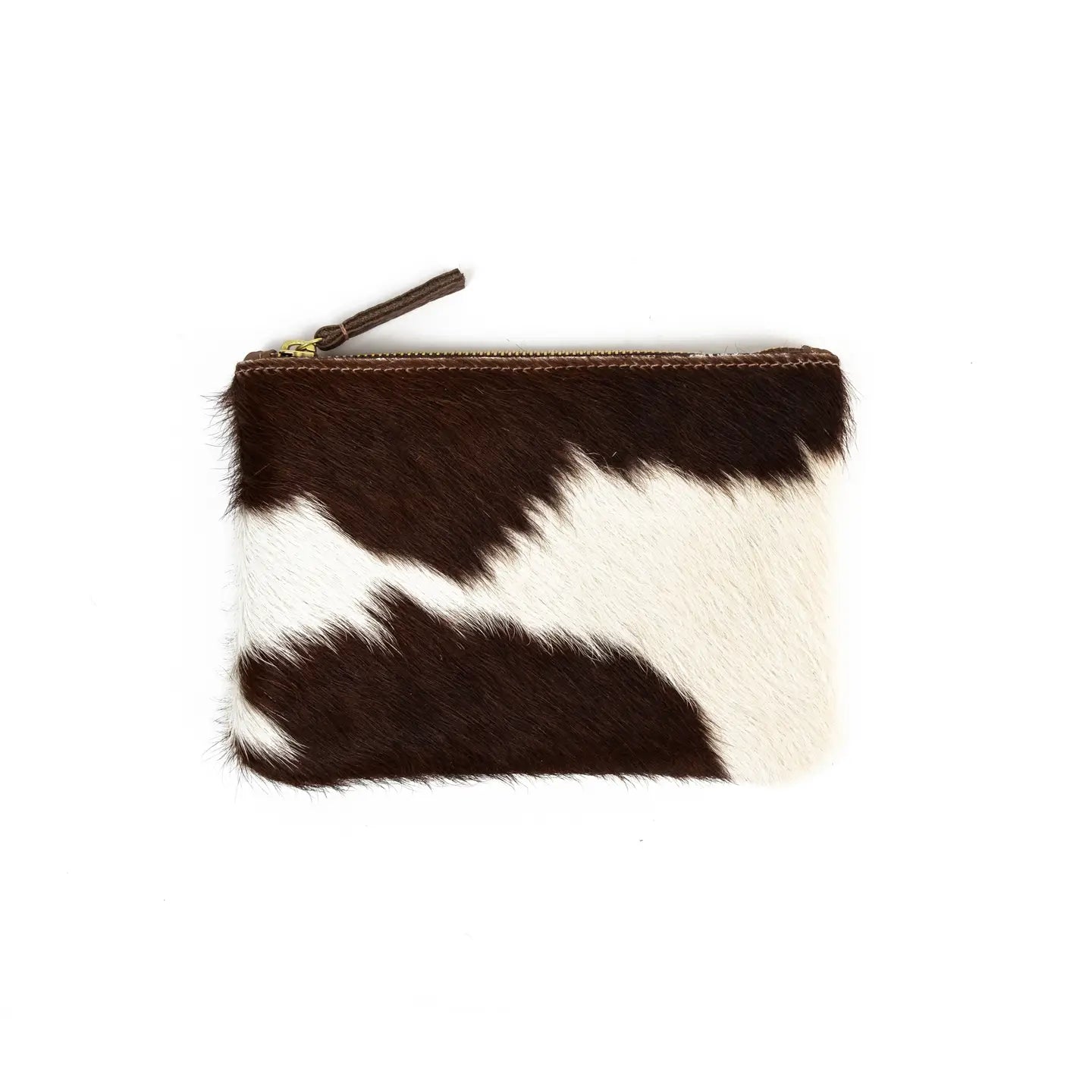 Zipper Pouch Brown and White Hair
