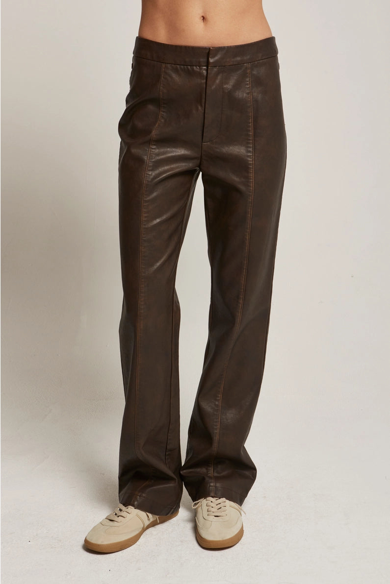 Distressed Vegan Leather Pants