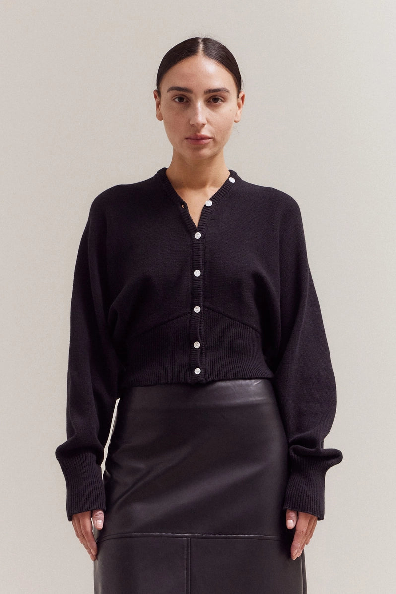 Button Up To Neck Cardigan