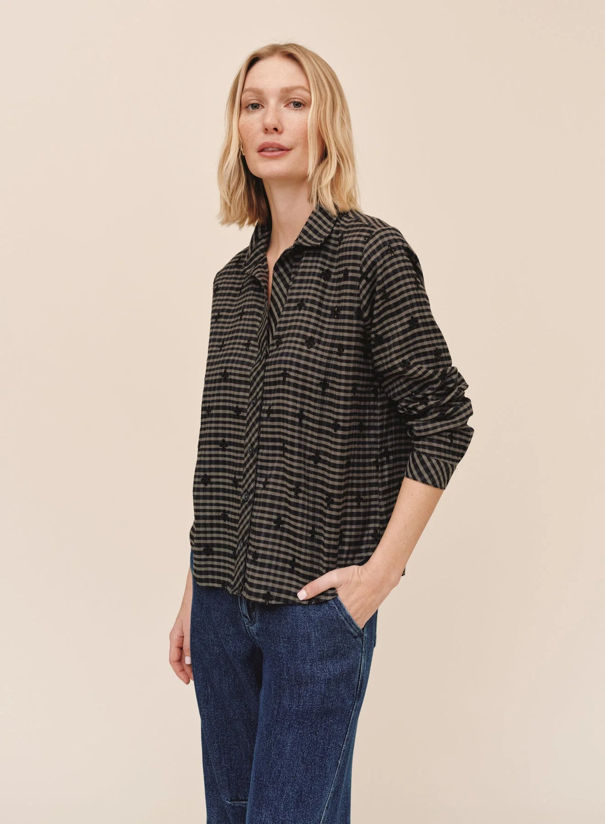 Long Sleeve Clean Button Down Shirt