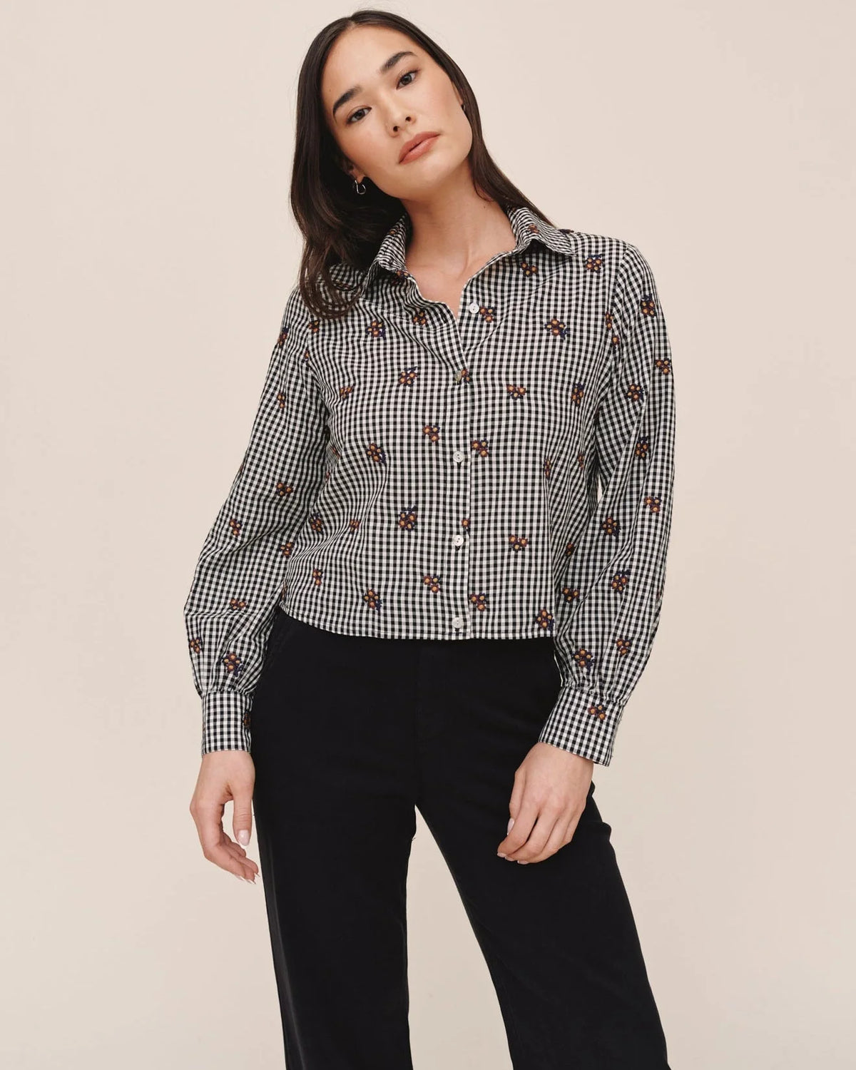 Long Sleeve Crop Button Down