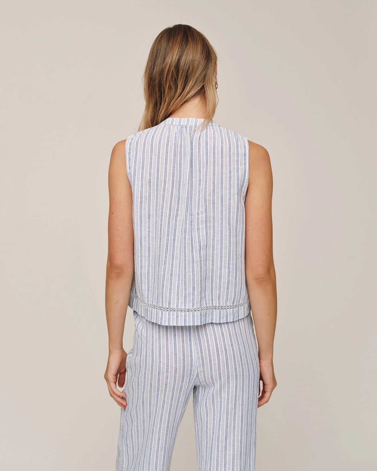 Sleeveless Button Front