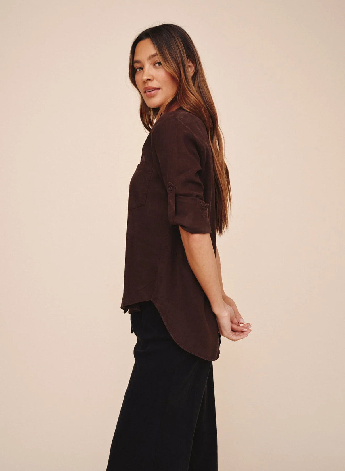 Split Back Button Down